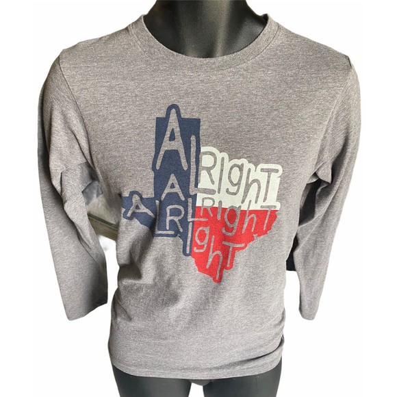 Texas Alright Alright Alright McConaughey Long Sleeve Gray T-Shirt Men's Small - Picture 6 of 9